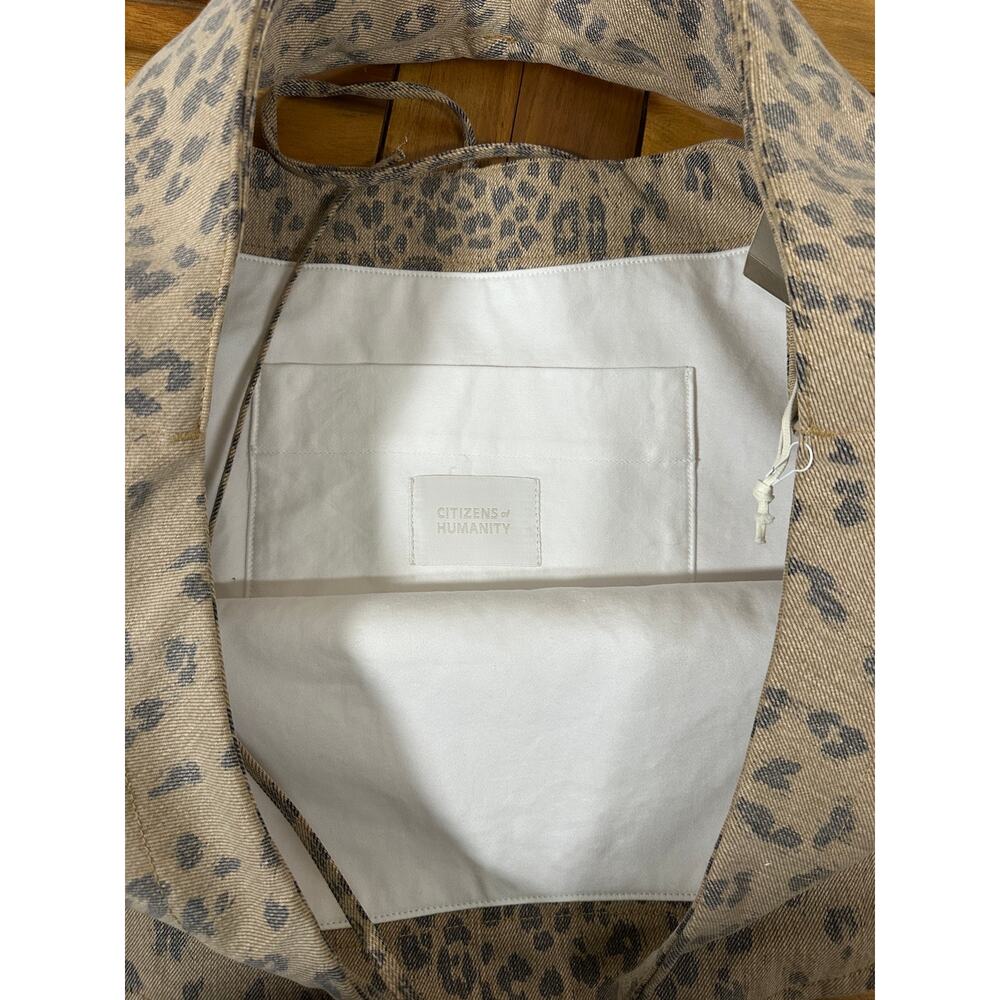 Citizens of Humanity Boho Bag Natural Cheetah Denim Hobo Tote NWT Anthropologie - Picture 7 of 9